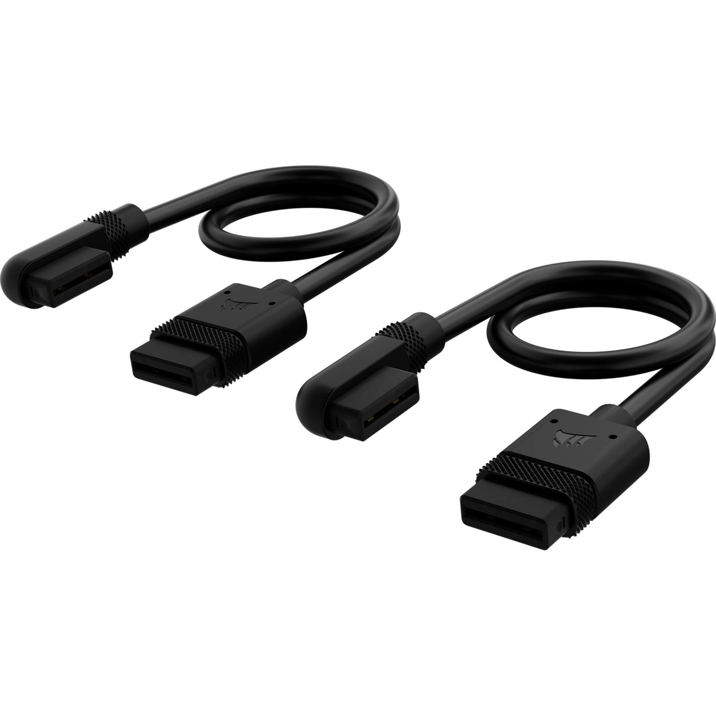 Corsair iCUE LINK Slim-Kabel, 200mm, 90° abgewinkelt (schwarz, 2 Stück)