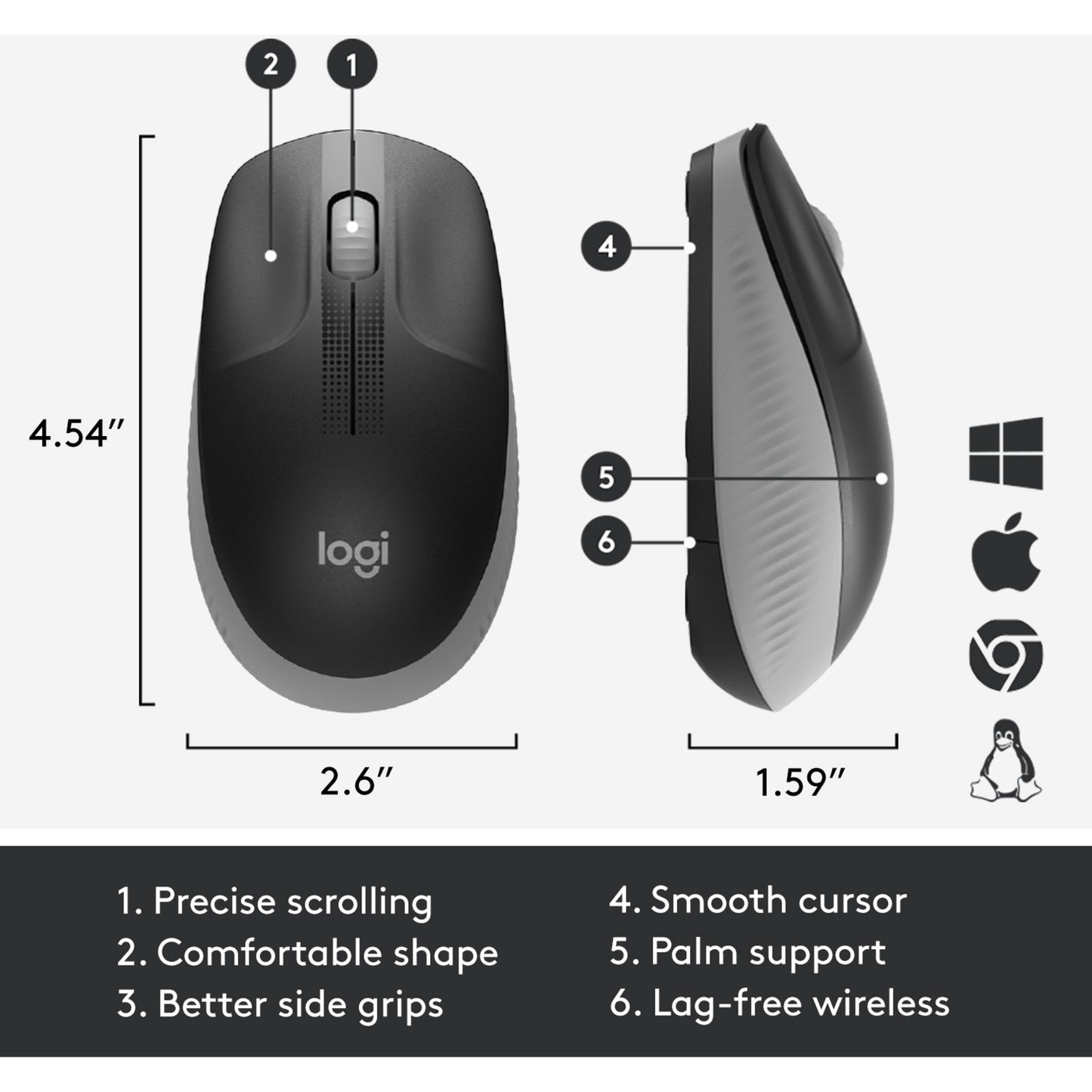 Logitech M190 (schwarz/grau)