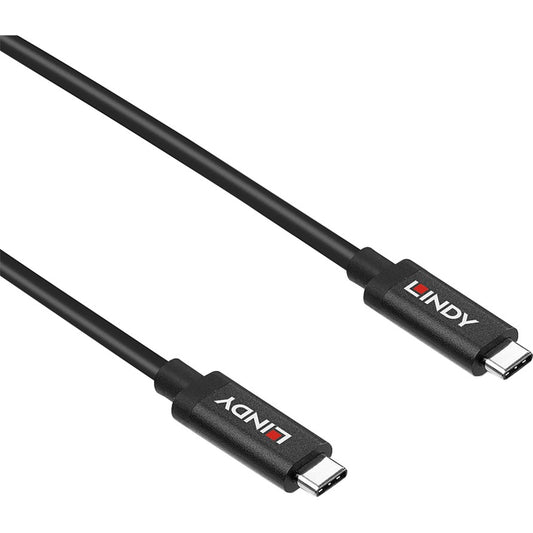 Lindy USB 3.2 Gen 2 Aktivkabel, USB-C Stecker > USB-C Stecker (schwarz, 5 Meter, PD, Laden mit bis zu 60 Watt)