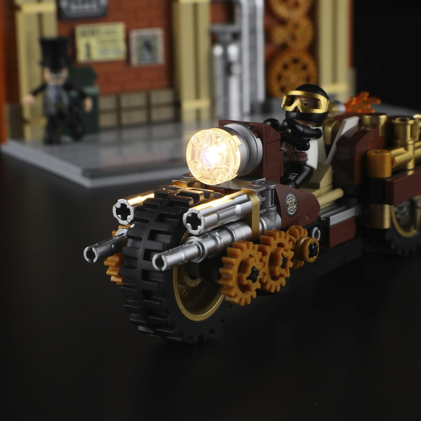 Steampunk-Motorradverfolgung, Konstruktionsspielzeug