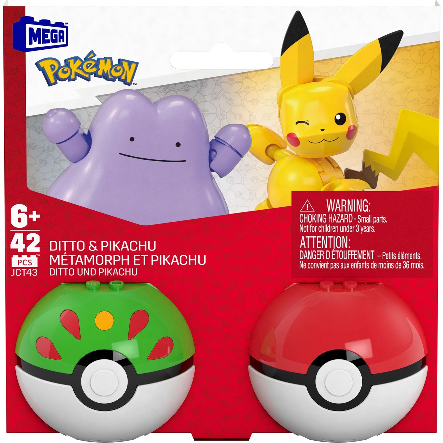 MEGA Pokémon 2er Pokéball Set - Pikachu und Ditto, Konstruktionsspielzeug