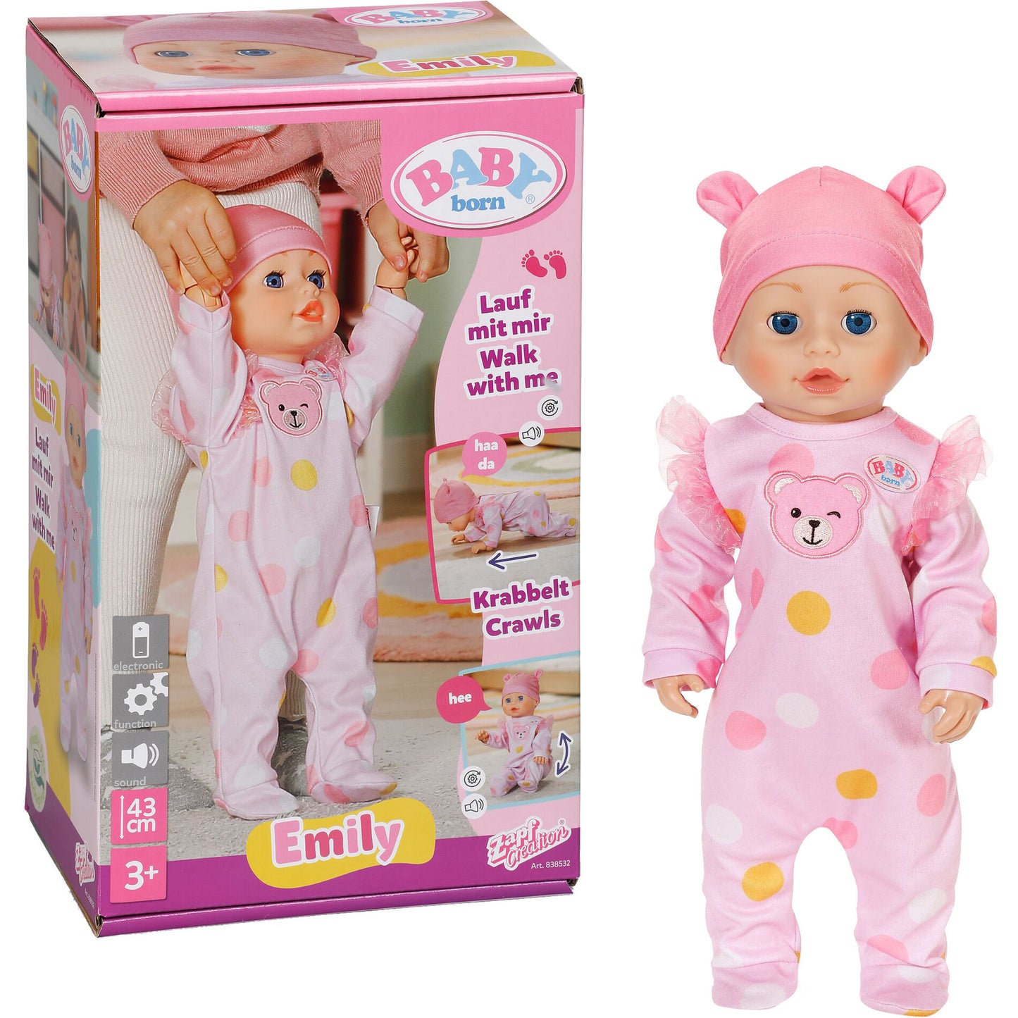 BABY born Emily Lauf mit mir 43cm, Puppe