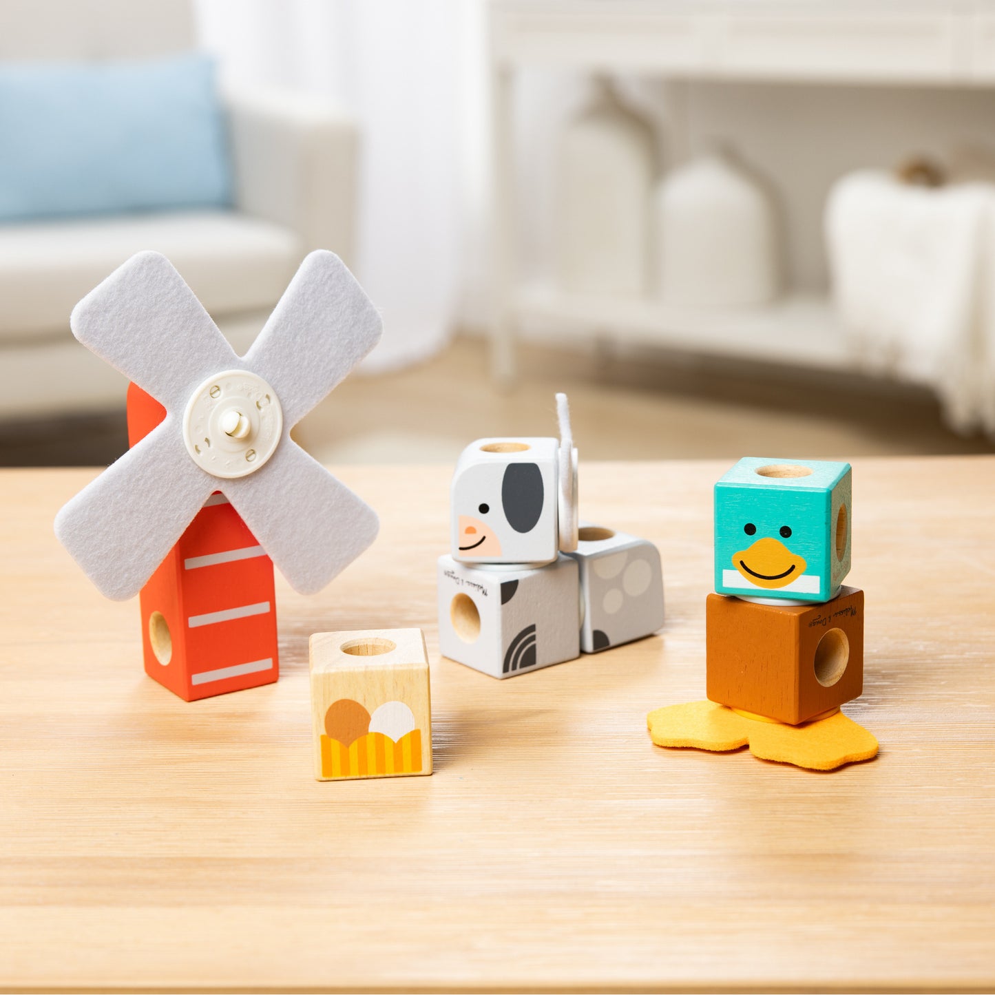 Melissa & Doug - Blockables Bauernhoffreunde Set, Konstruktionsspielzeug