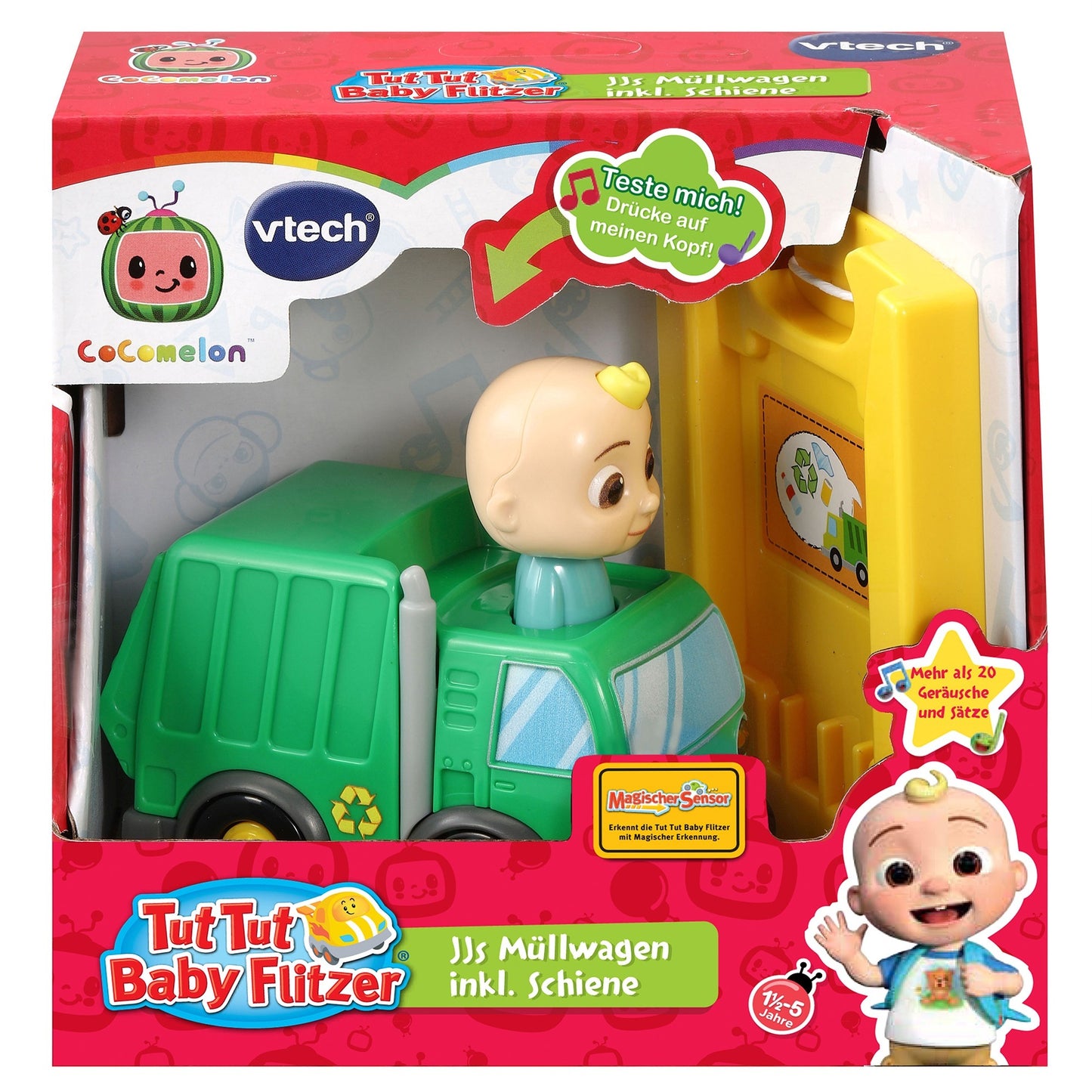 VTech Tut Tut Baby Flitzer - CoComelon JJs Müllwagen, Spielfahrzeug