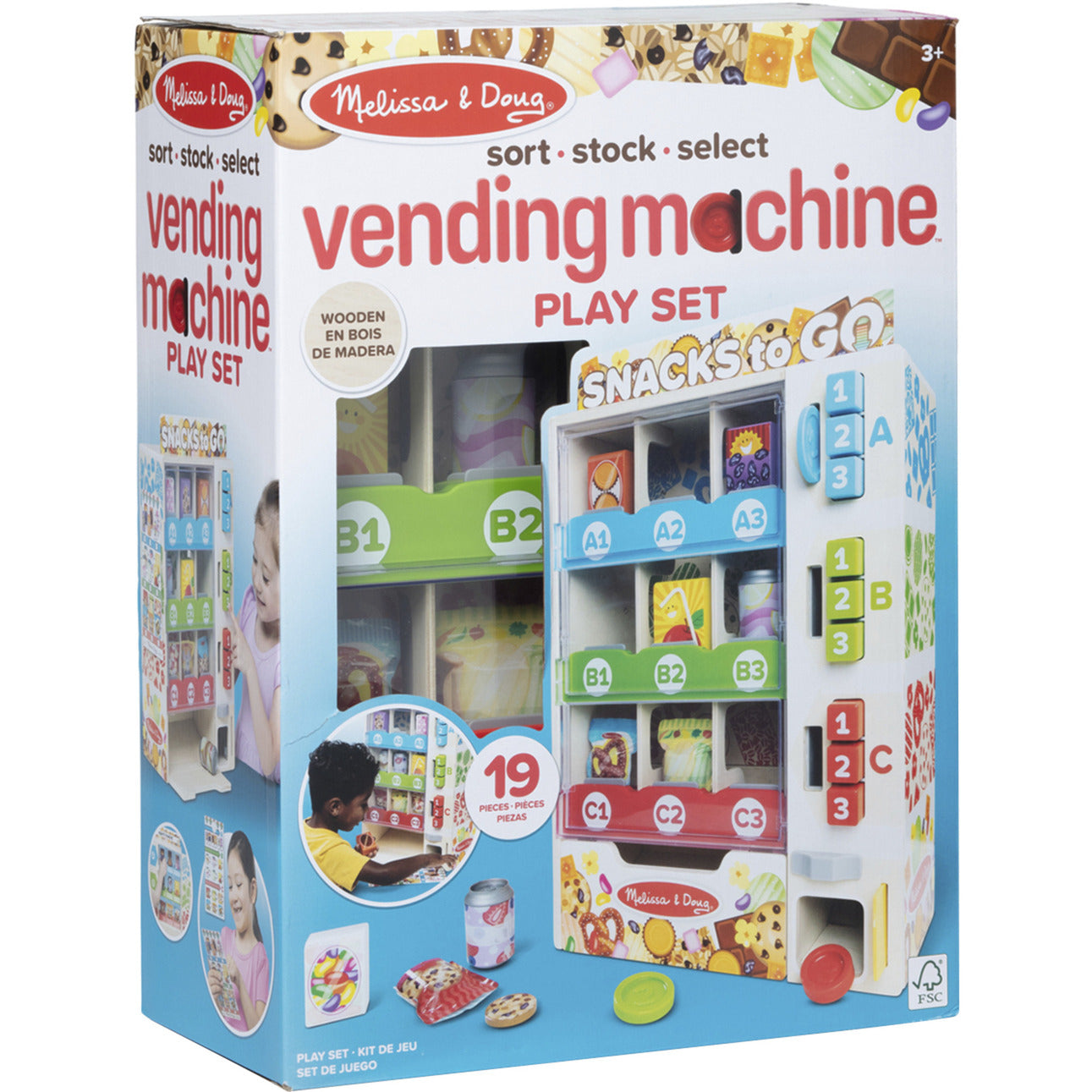 Melissa & Doug - Verkaufsautomaten Spielset aus Holz, Kaufladen