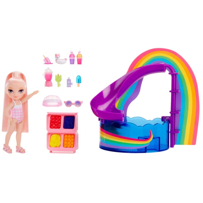 Rainbow High Little - Pool Day with Blush Spielset, Spielfigur