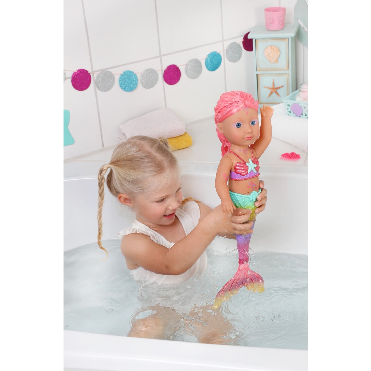 ZAPF Creation BABY born® Little Sister Meerjungfrau 46cm (Inklusive Kamm und Diadem)