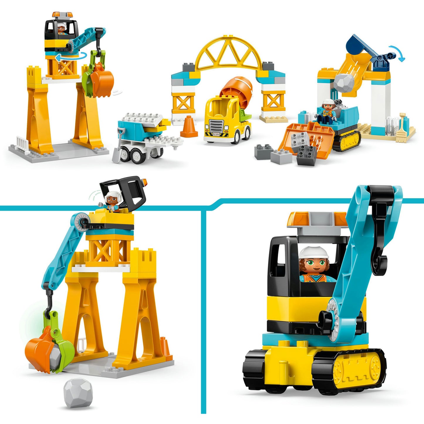 10476 DUPLO Town Baustelle mit Baufahrzeugen - 3-in-1-Set, Konstruktionsspielzeug