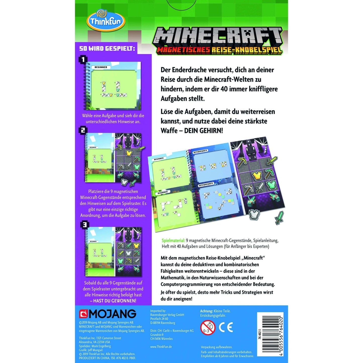 THINK FUN Minecraft - Das magnetische Reisespiel, Geschicklichkeitsspiel