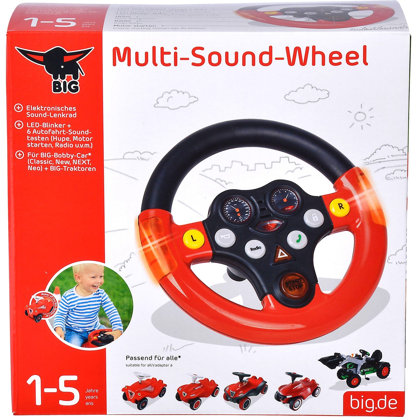 BIG Lenkrad Multi-Sound-Wheel (rot/schwarz)