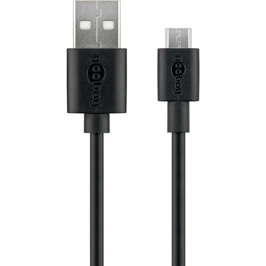 Goobay USB 2.0 Kabel, USB-A Stecker > Micro-USB Stecker (schwarz, 1 Meter)