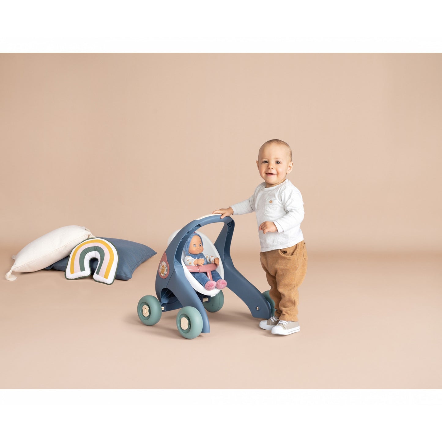 Little Smoby 3-in1 Lauflernwagen + Puppe, Geschicklichkeitsspiel