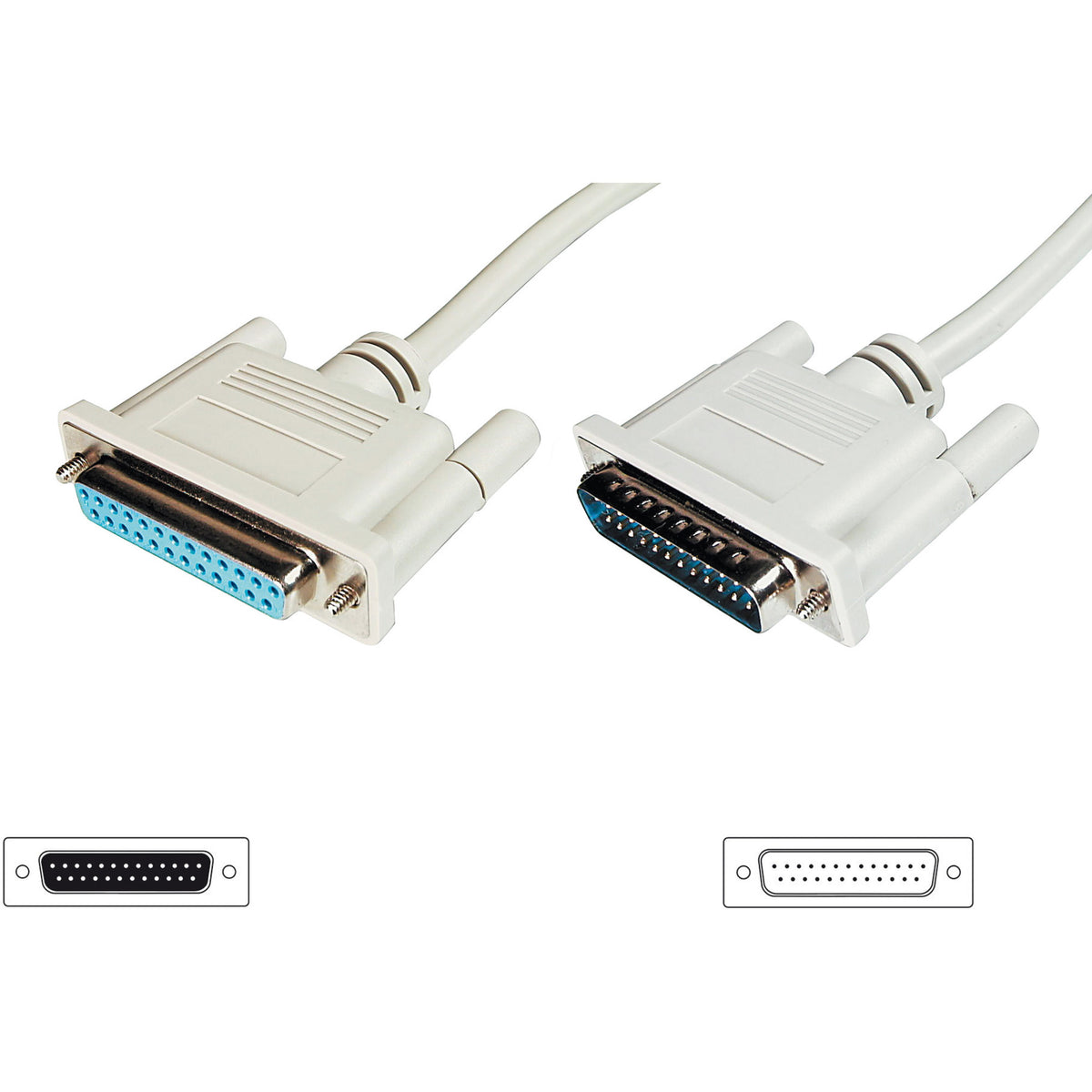 Serielles Datatransfer Verlängerungskabel, D-Sub25 (Stecker) > D-Sub25 (Buchse)