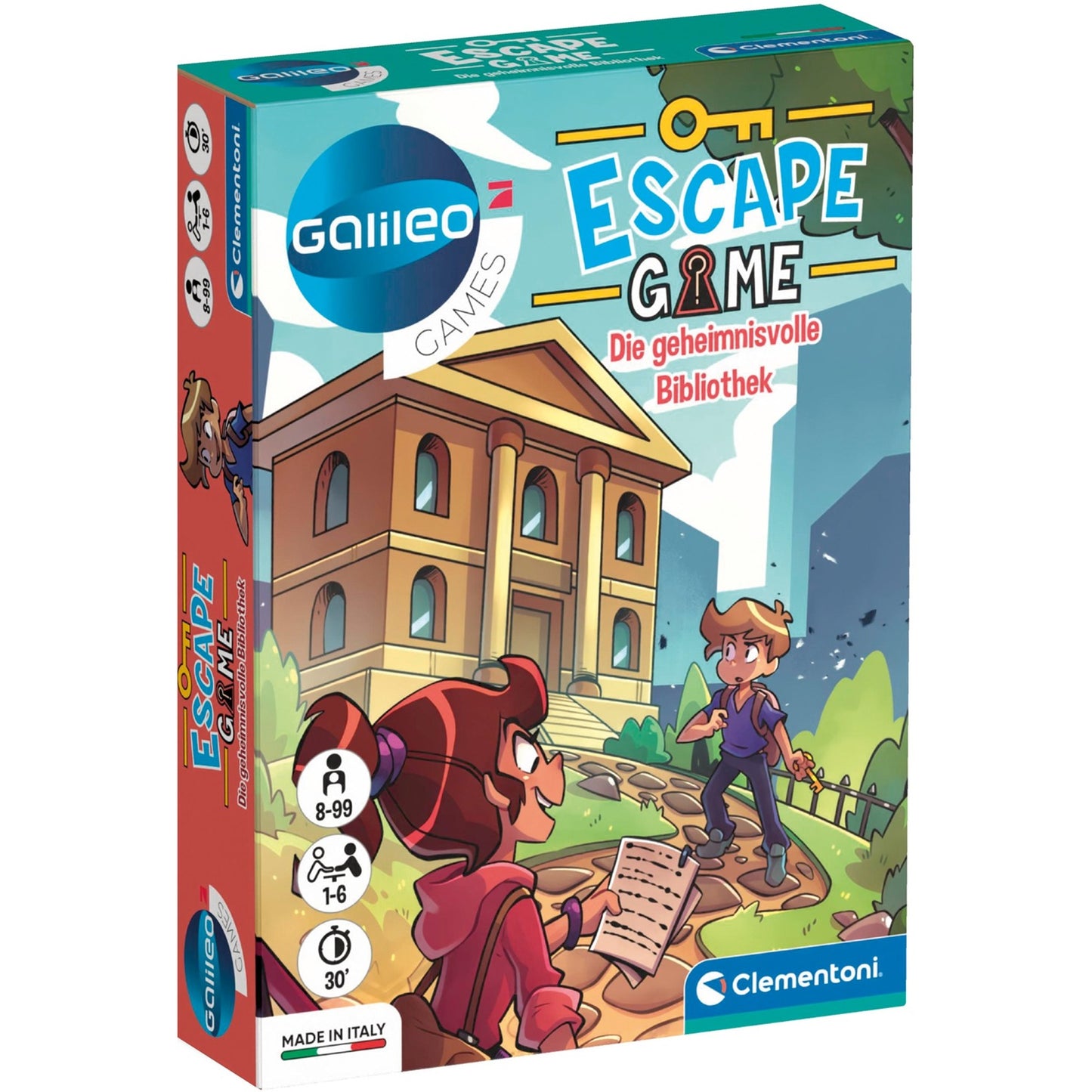 Clementoni Escape Game - Die geheimnisvolle Bibliothek, Partyspiel