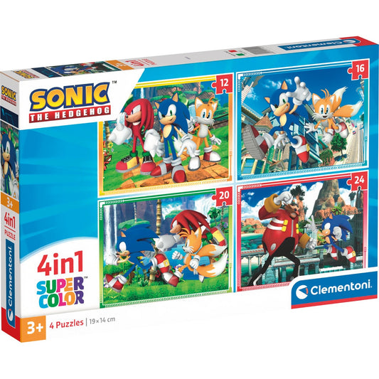 Clementoni Supercolor 4 in 1 - Sonic (4 Puzzle (12-24 Teile))