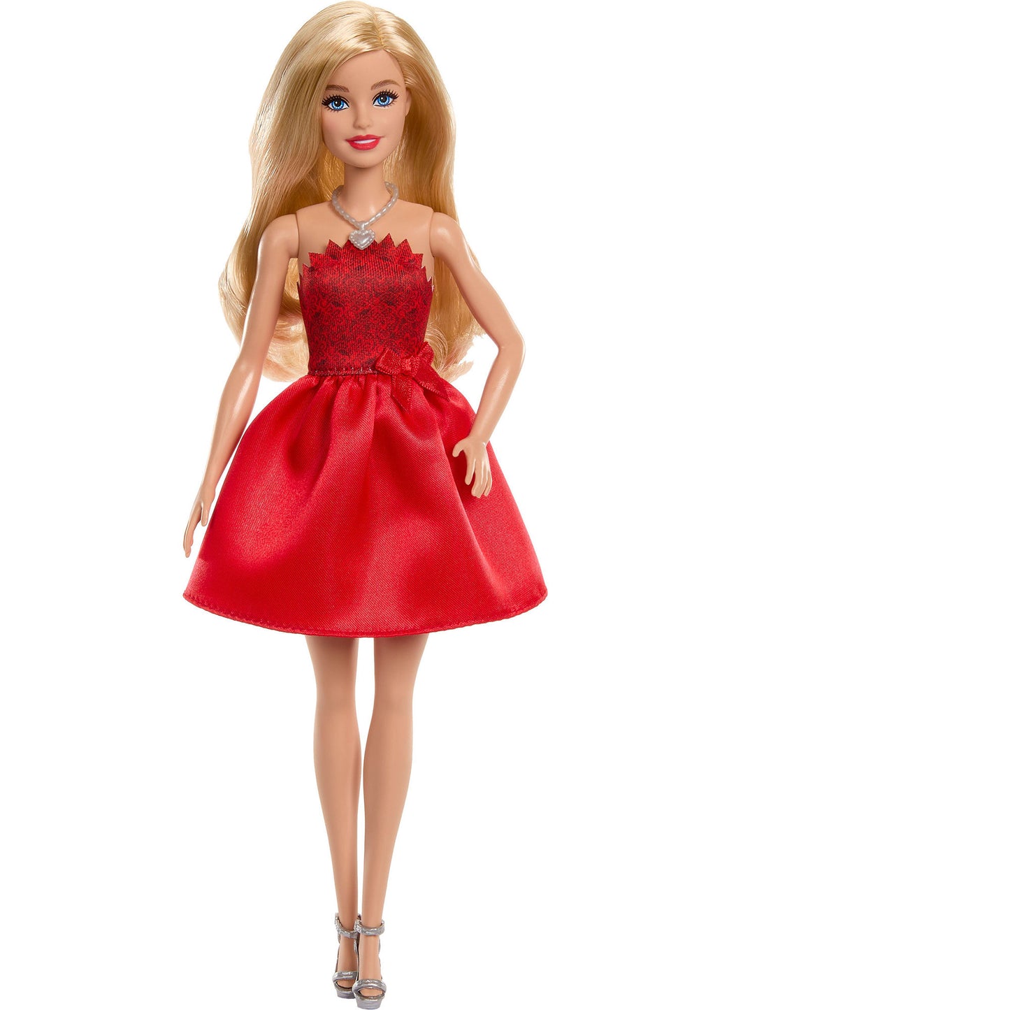 Rubinrote Barbie-Party-Modepuppe zum 80. Jubiläum in einem roten Kleid