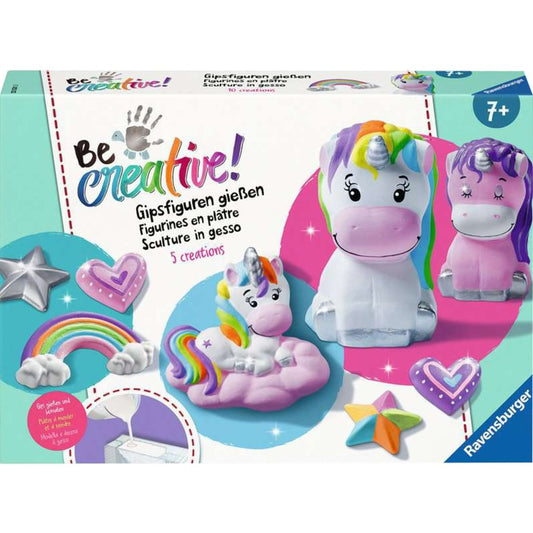 Bastelset DIY Gipsfiguren giessen Einhorn, Basteln