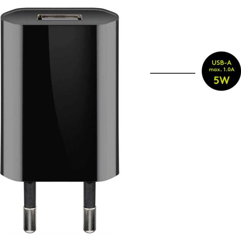 Goobay USB-C Ladeset 5 Watt (schwarz, 1 Meter Kabel USB-A > USB-C)