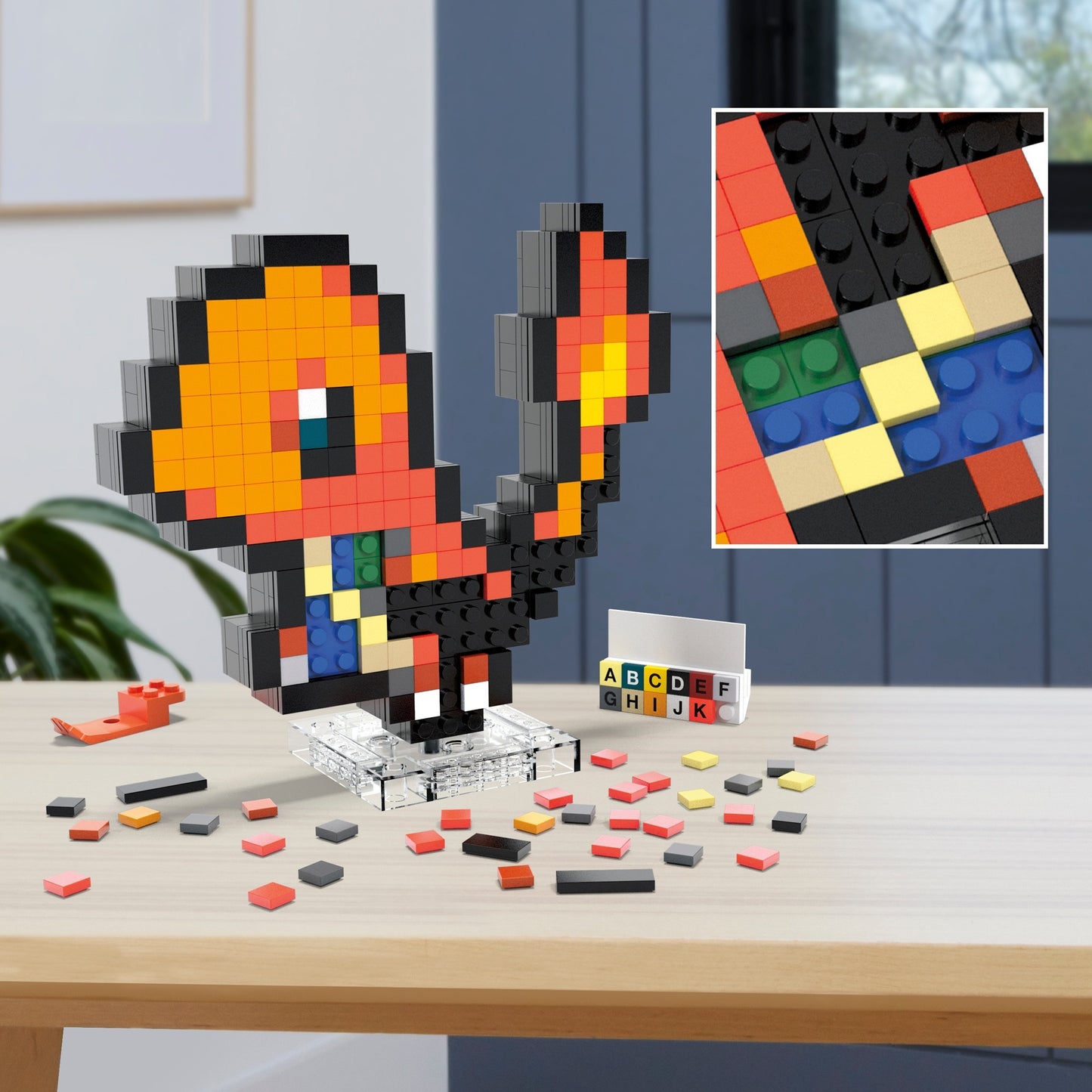 Mattel Pokémon Glumanda Pixel Art, Konstruktionsspielzeug