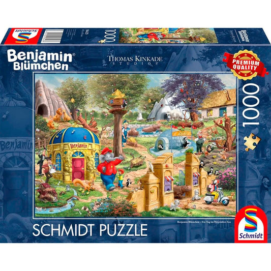Schmidt Spiele Thomas Kinkade Studios: Benjamin Blümchen, Ein Tag im Neustädter Zoo (1000 Teile)