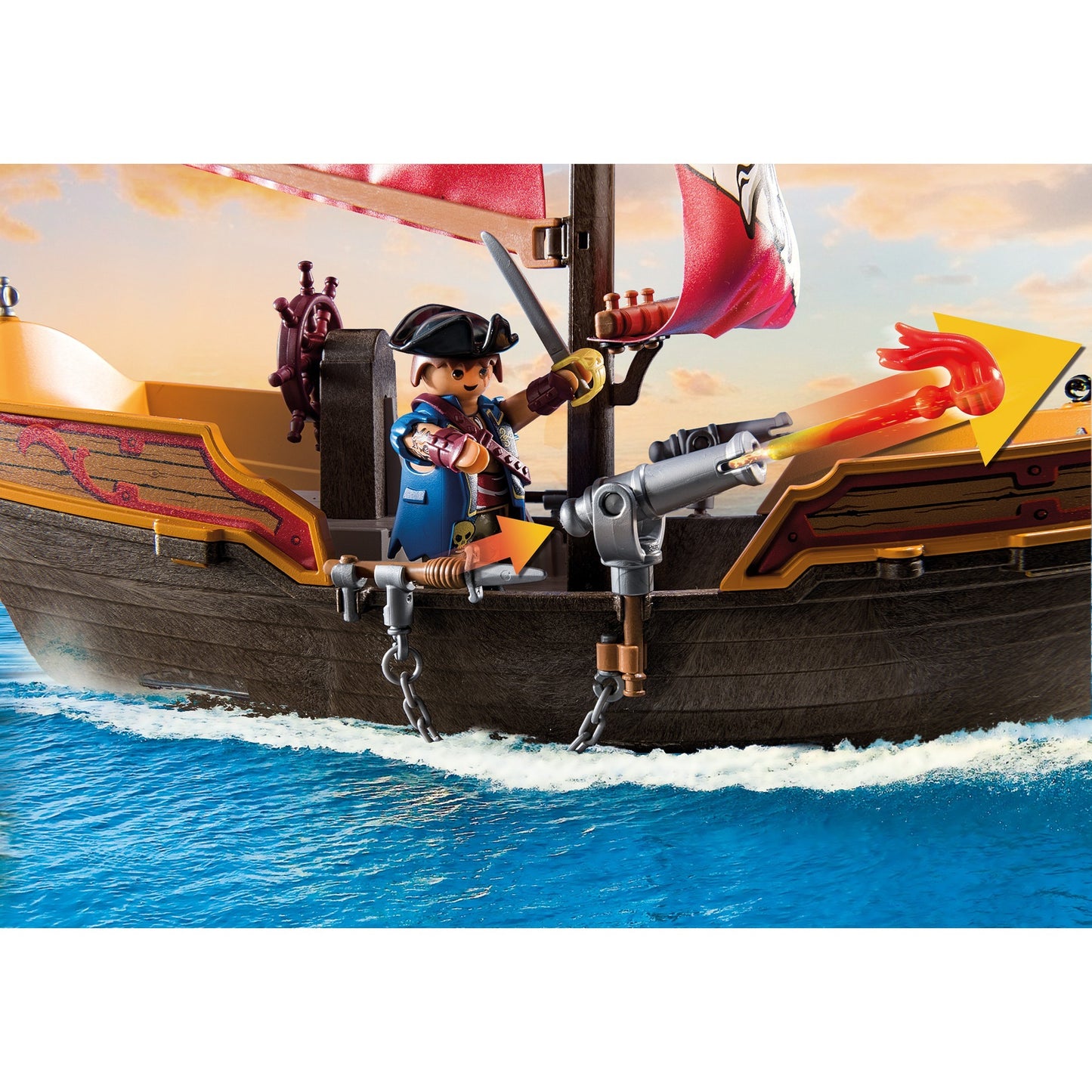 PLAYMOBIL 71418 Pirates Kleines Piratenschiff, Konstruktionsspielzeug