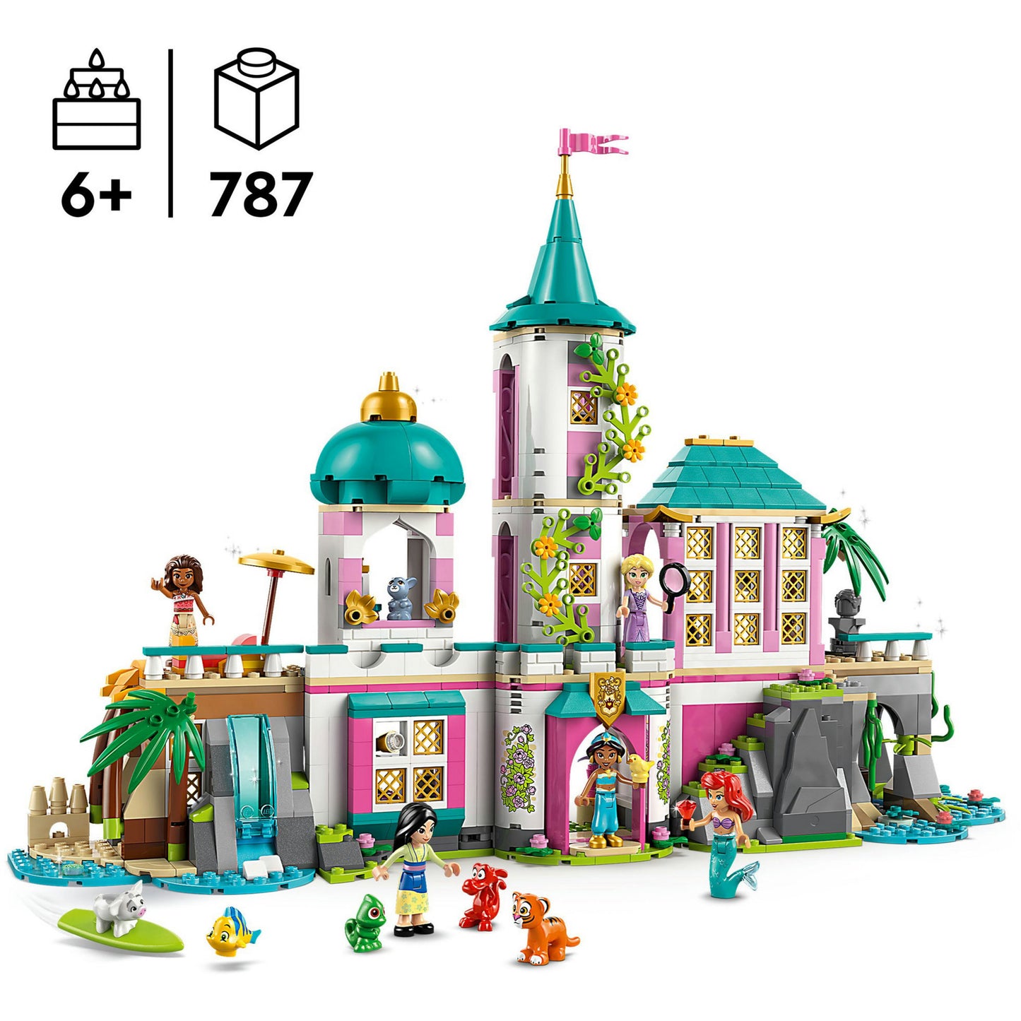 43267 Disney Princess Prinzessinnenschloss mit Haustieren, Konstruktionsspielzeug