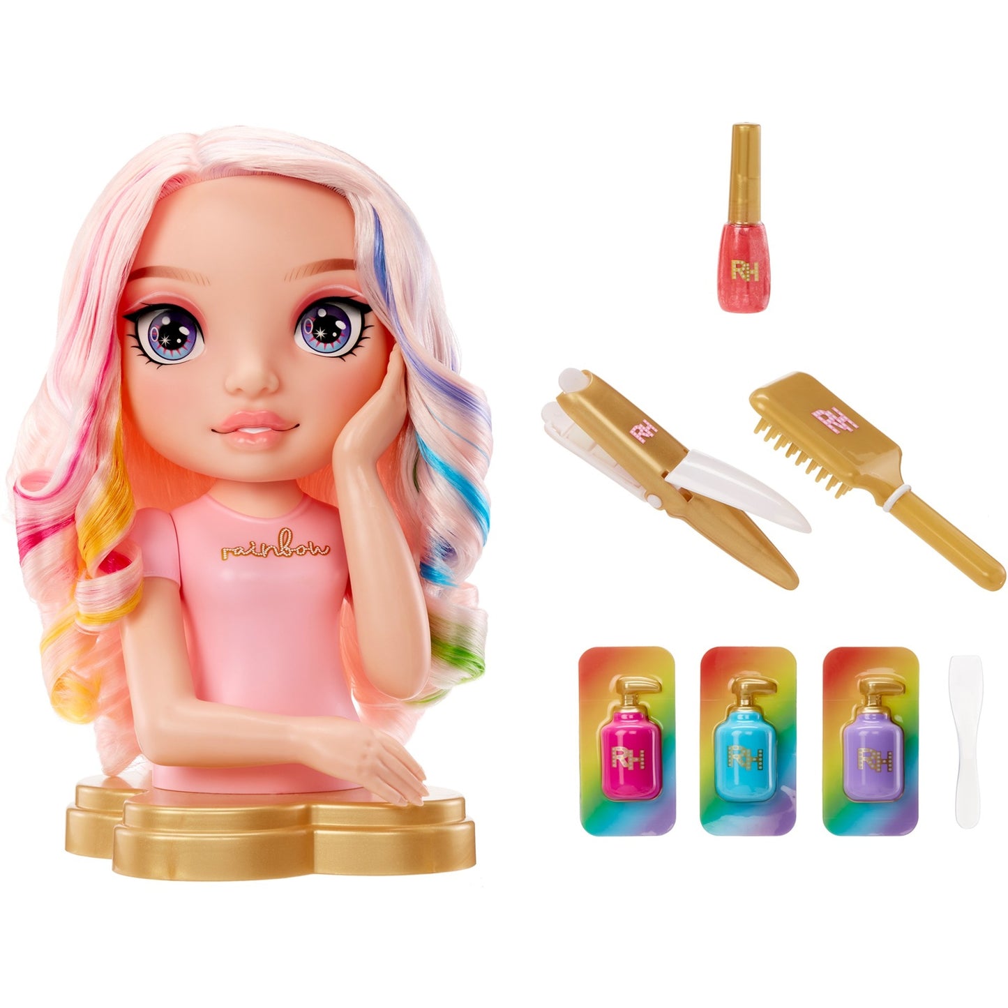 MGA Entertainment Rainbow HIgh Styling Head Playset, Schmink- und Frisierkopf