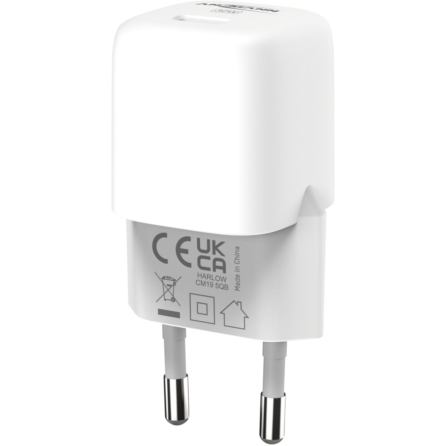 Ansmann Home Charger HC130PD-mini, 30 Watt (weiss, 1x USB-C, GaN, PowerDelivery, Multisafe-Technologie)