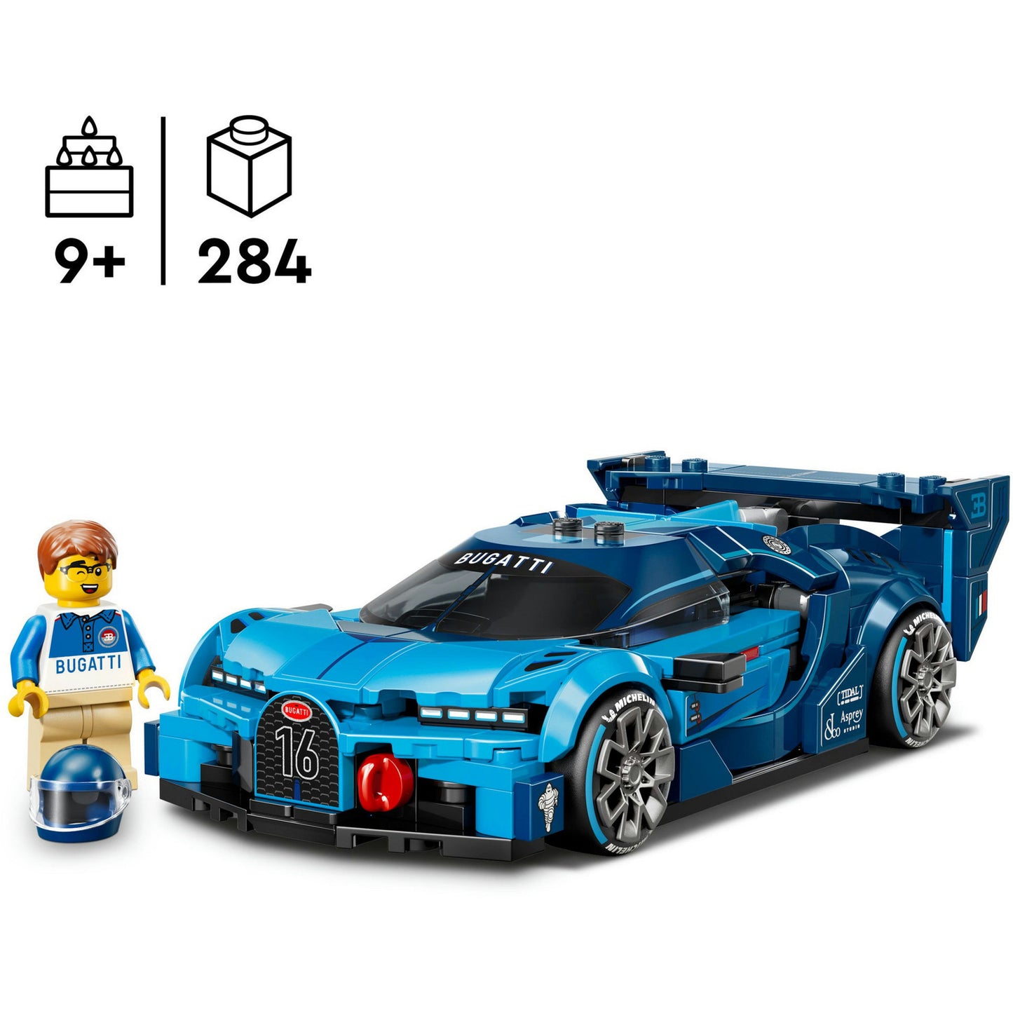 77253 Speed Champions Bugatti Vision GT Hypersportwagen, Konstruktionsspielzeug