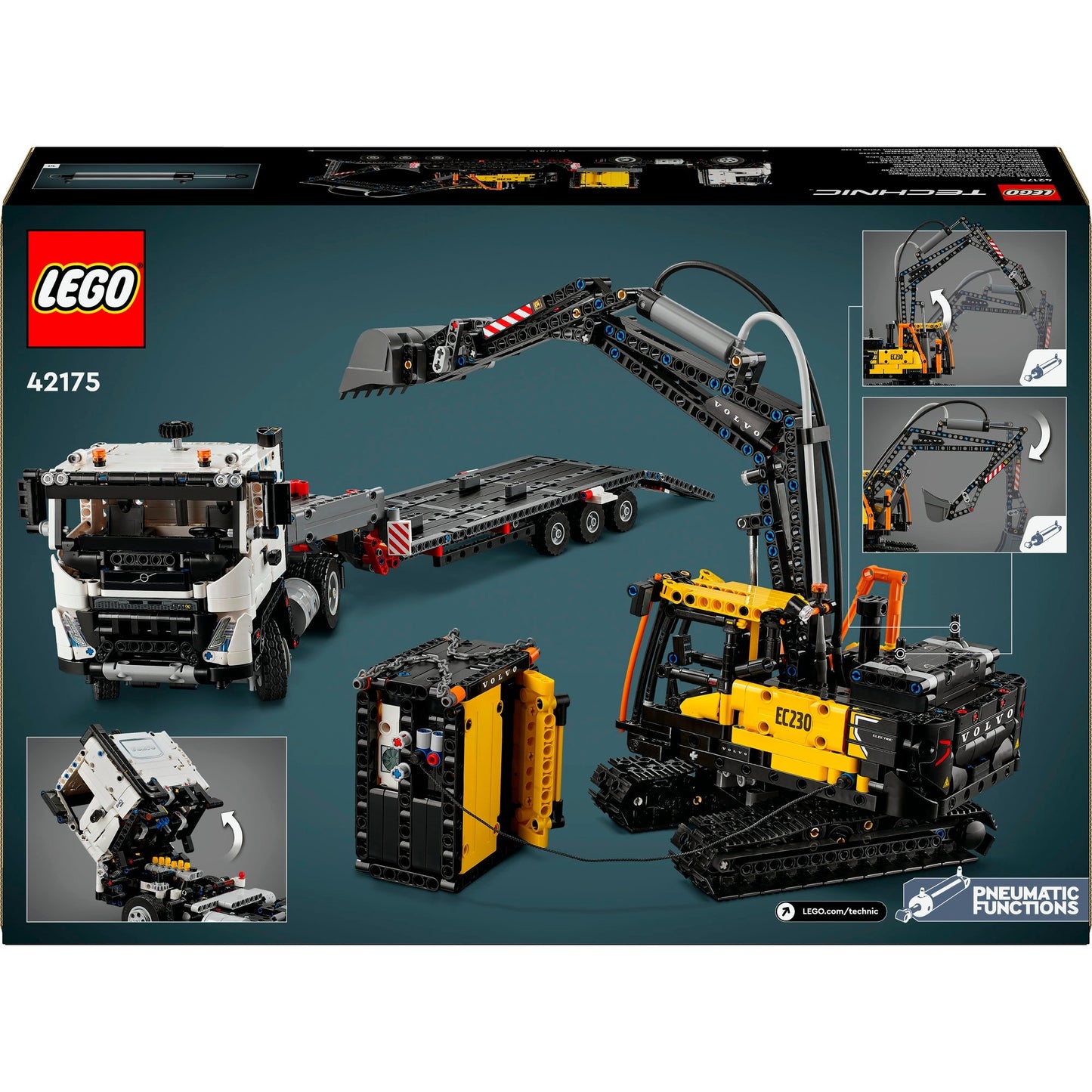 LEGO 42175 Technic Volvo FMX LKW mit EC230 Electric Raupenbagger, Konstruktionsspielzeug