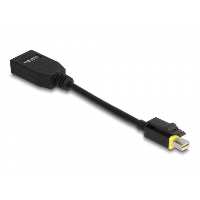 DeLOCK Adapter Mini DisplayPort 1.4 zu DisplayPort (schwarz, 15cm, mit Einrastfunktion)