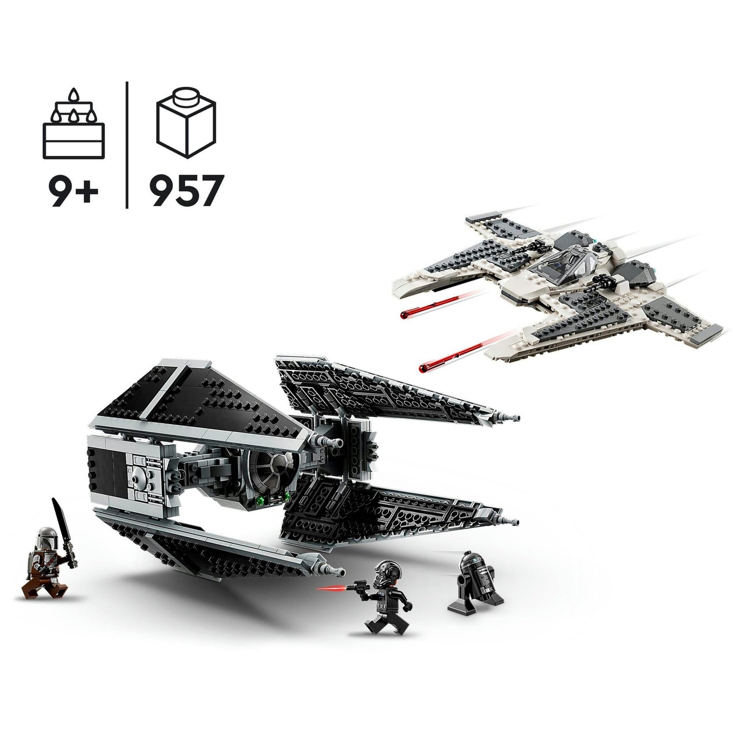 LEGO 75348 Star Wars Mandalorianischer Fang Fighter vs. TIE Interceptor, Konstruktionsspielzeug