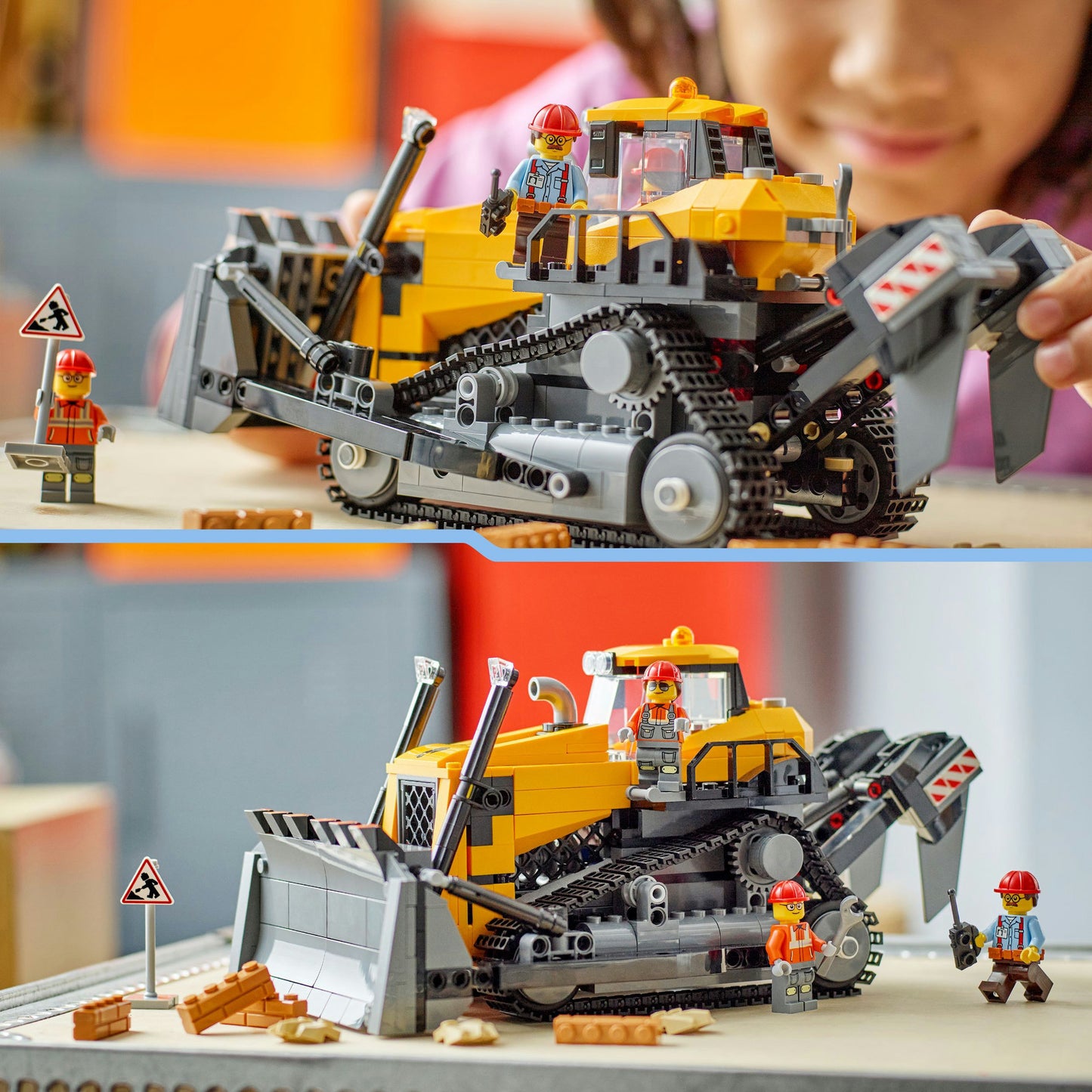 60466 City Gelber Bulldozer mit Frontlader, Konstruktionsspielzeug