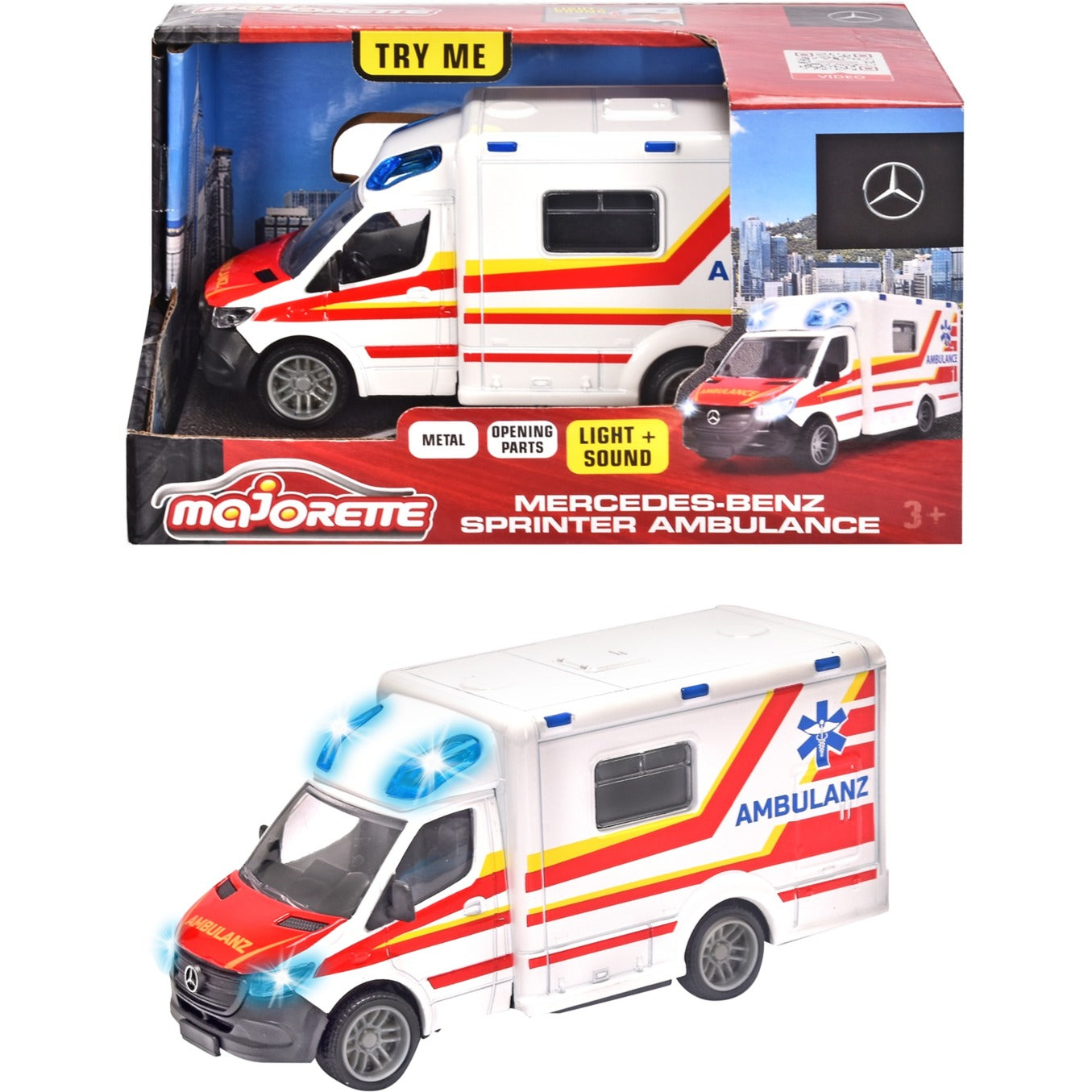 Majorette Mercedes-Benz Sprinter Krankenwagen (weiss/rot)