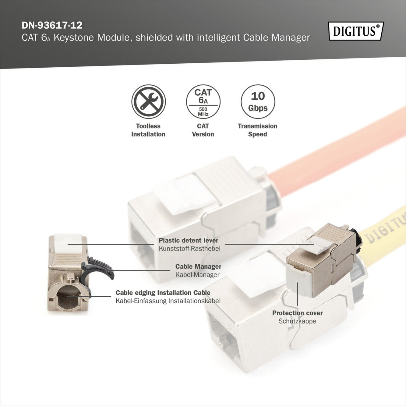Cat.6a Keystone-Modul, geschirmt
