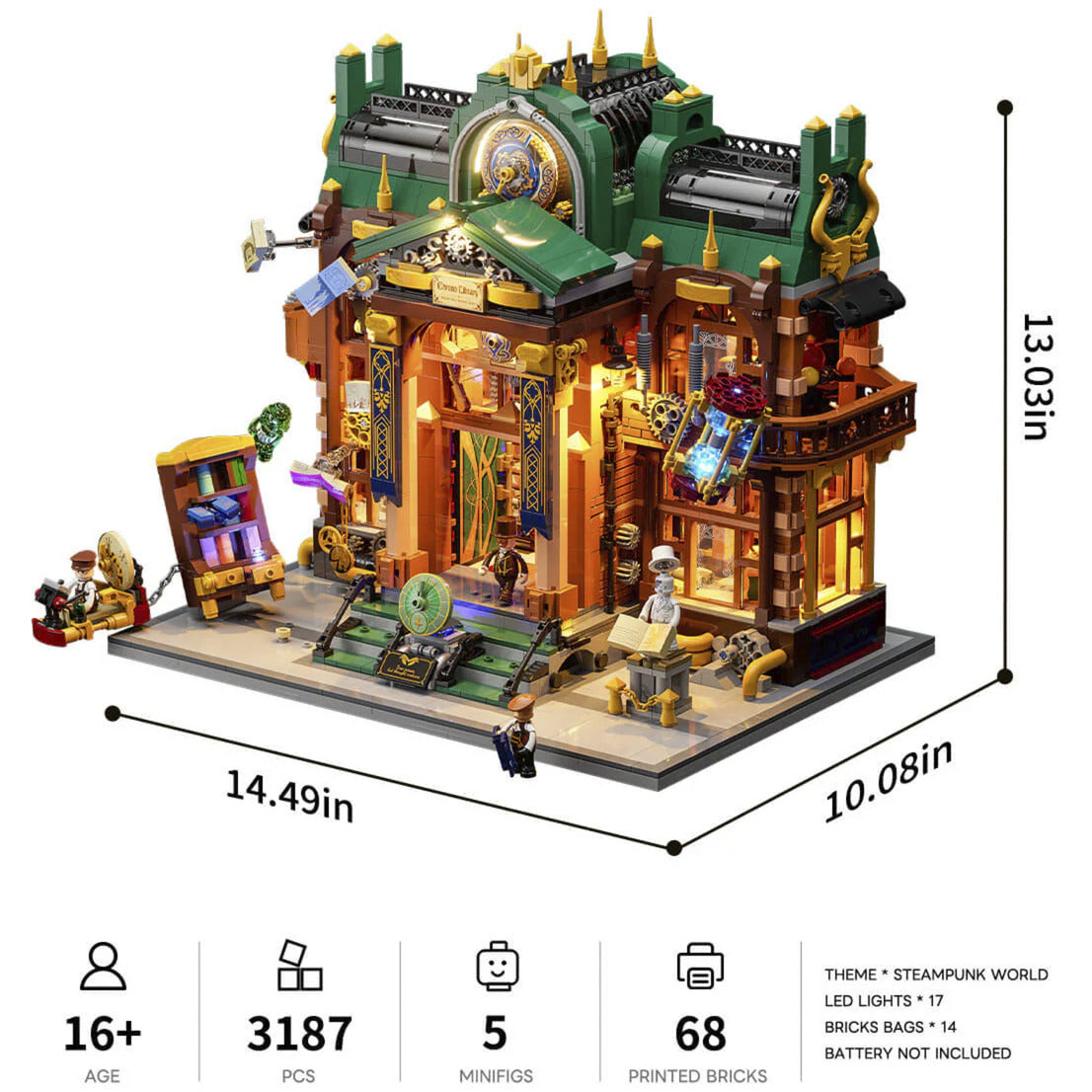 Steampunk Time Rift Bibliothek, Konstruktionsspielzeug