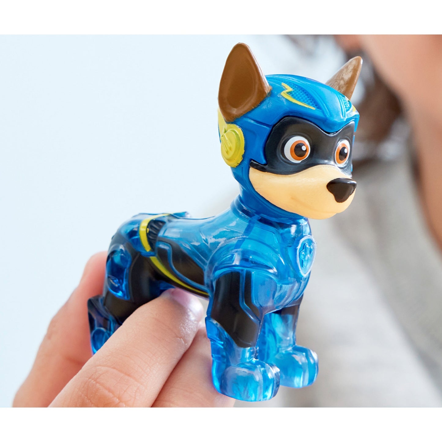 Spinmaster Paw Patrol: Der Mighty Kinofilm, Chases Deluxe Superhelden-Raketenfahrzeug (blau/schwarz, inkl. Chase Figur)