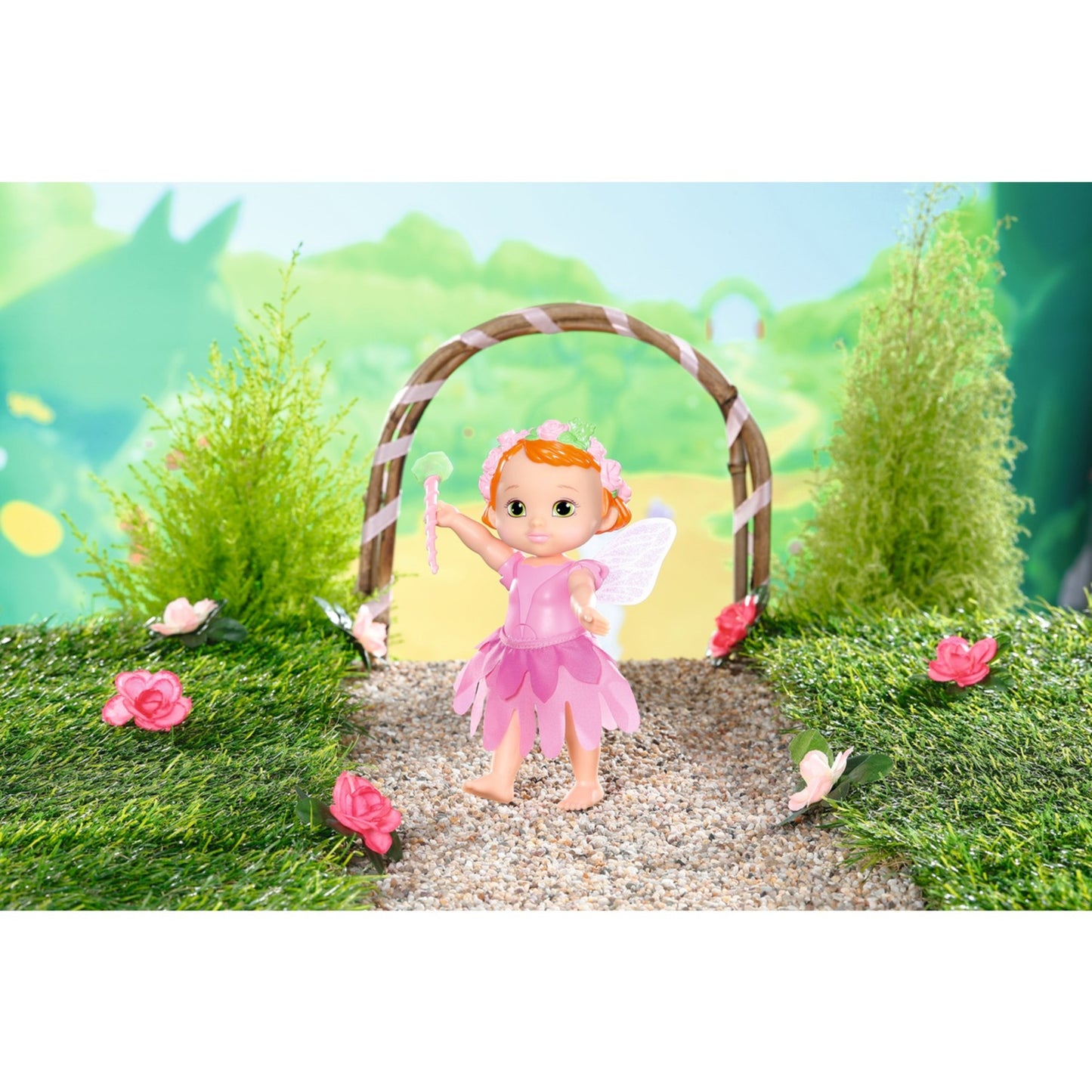 ZAPF Creation BABY born® Storybook Fairy Rose 18cm (mit Zauberstab, Bühne, Kulisse und Bilderbüchlein)