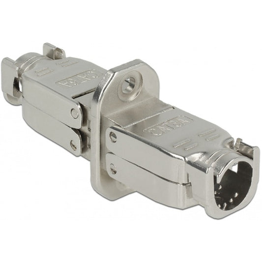 DeLOCK Verbinder für Netzwerkkabel Cat.6a STP werkzeugfrei (silber)