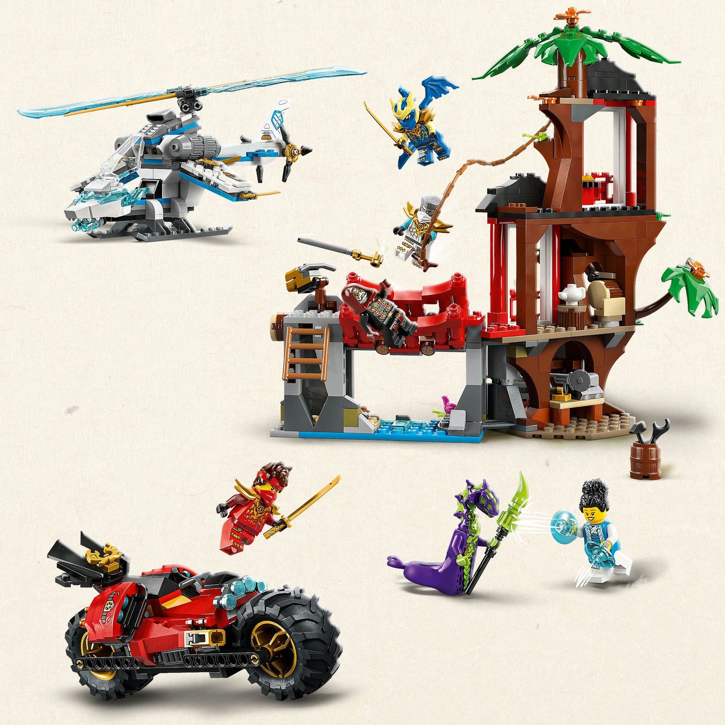 71857 Ninjago Showdown am Baumhaus mit dem Ninja-Bike, Konstruktionsspielzeug