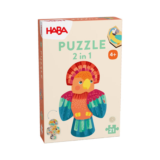 Puzzle 2 in 1 Papagei