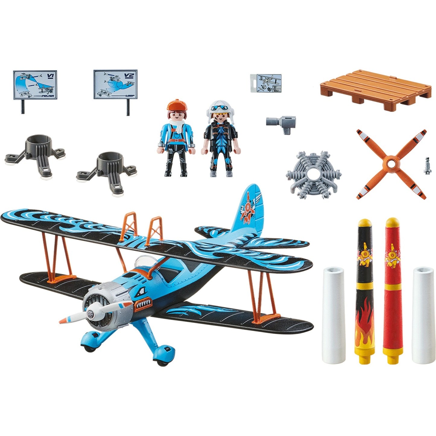 PLAYMOBIL 70831 Air Stuntshow Doppeldecker "Phönix", Konstruktionsspielzeug