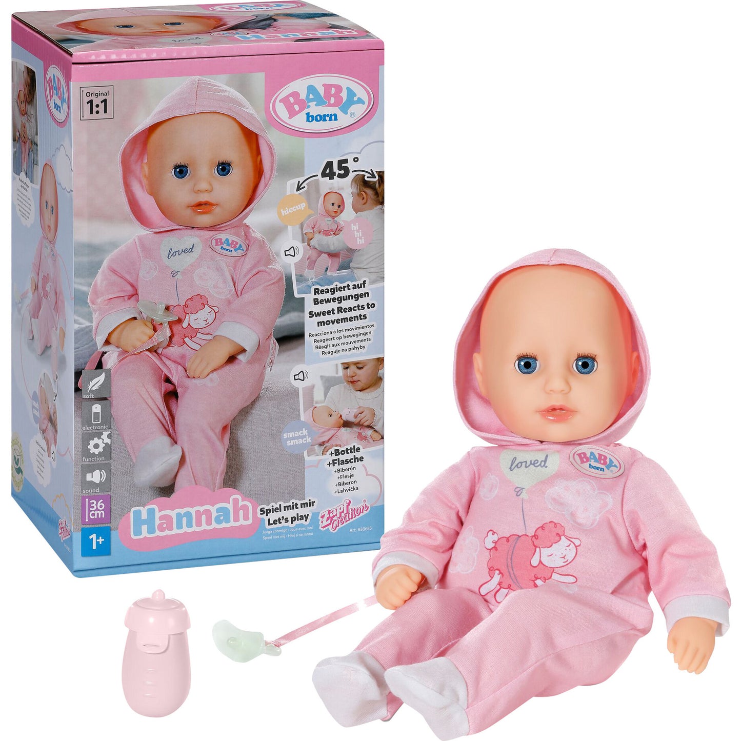 BABY born Hannah Spiel mit mir 36cm, Puppe