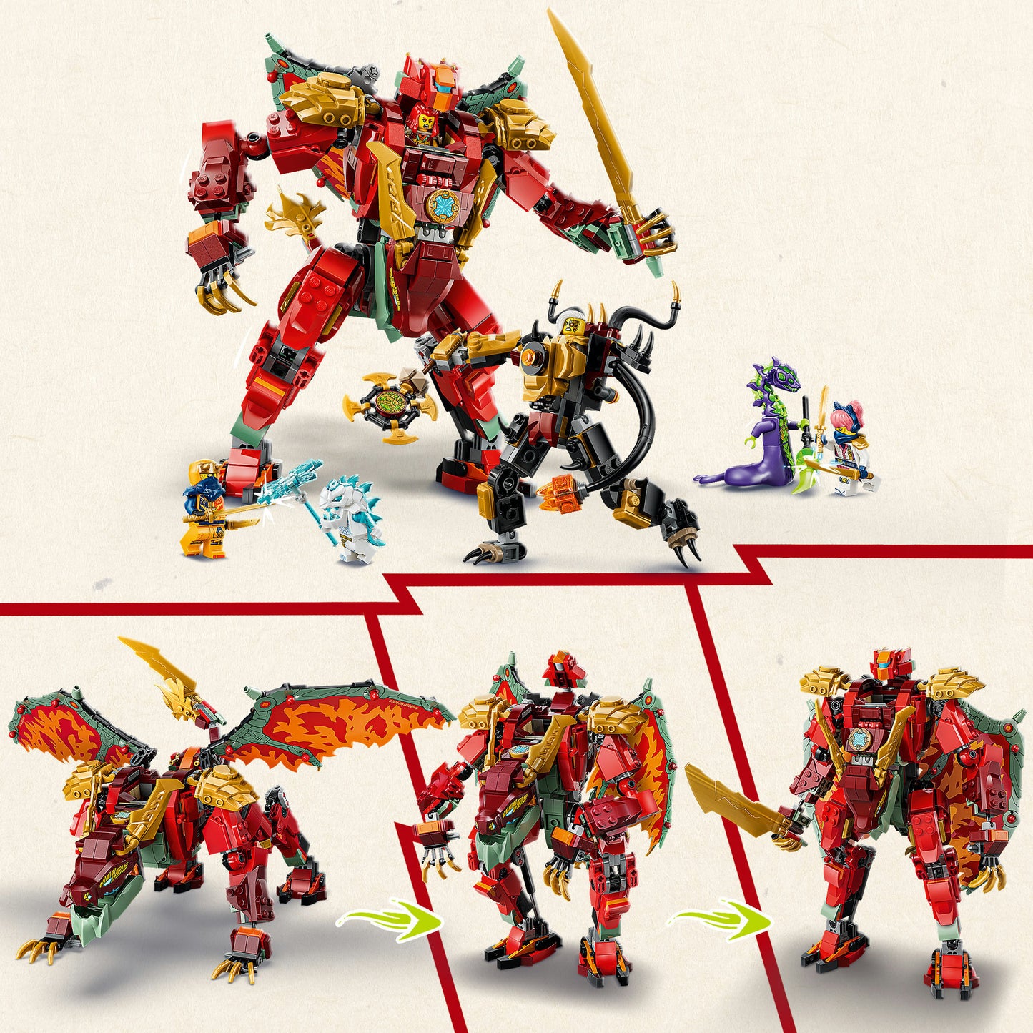 71868 Ninjago Wyldfyres Drachenmech, Konstruktionsspielzeug
