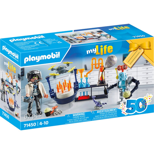 PLAYMOBIL 71450 City Life Forscher mit Robotern, Konstruktionsspielzeug