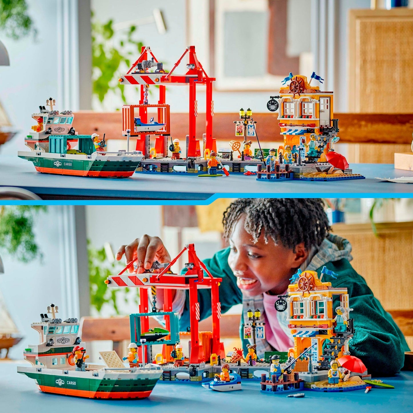 LEGO 60422 City Hafen mit Frachtschiff, Konstruktionsspielzeug