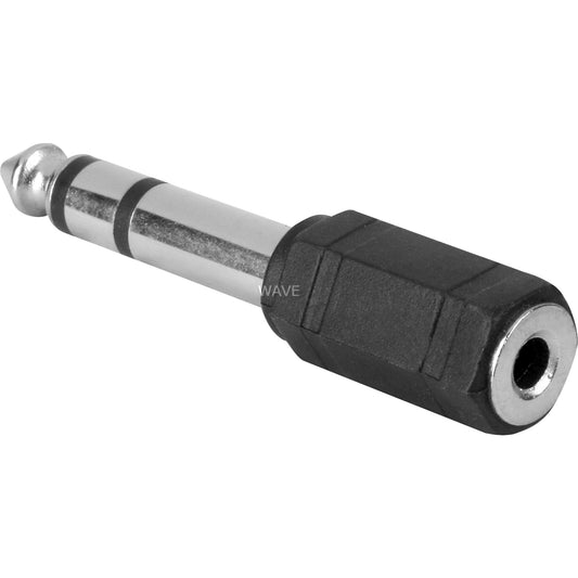 Goobay Adapter 3,5mm -> 6,3mm (schwarz/silber, Bulk)