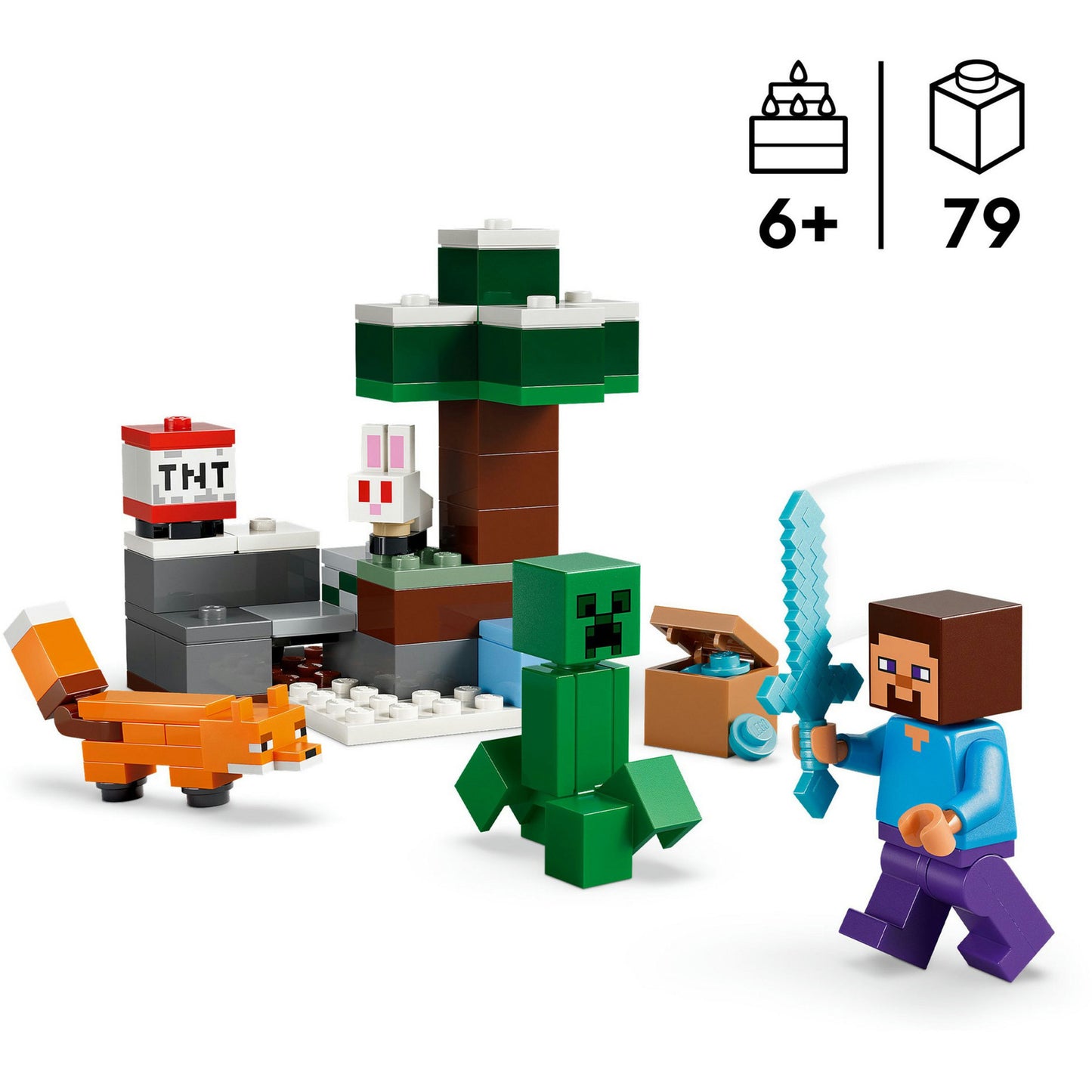21583 Minecraft Steves Abenteuer in der Taiga, Konstruktionsspielzeug
