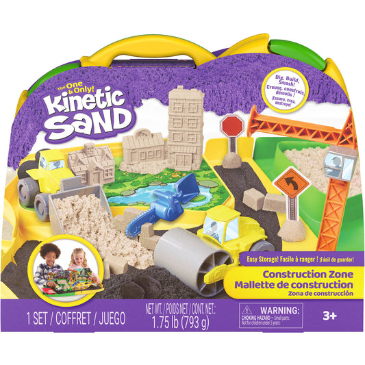 Kinetic Sand - Deluxe Baustellen-Koffer, Spielsand