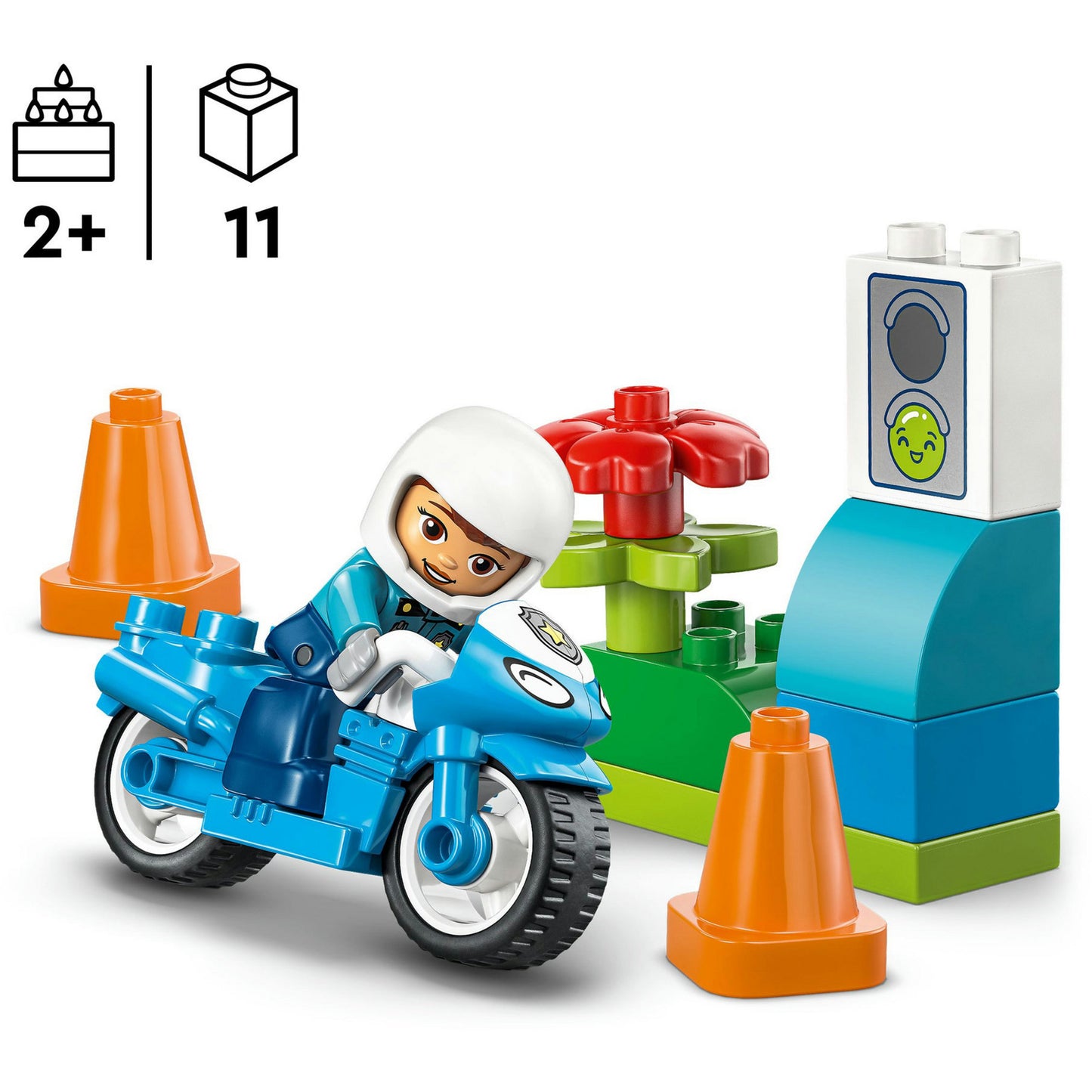 10471 DUPLO Town Blaues Polizeimotorrad, Konstruktionsspielzeug